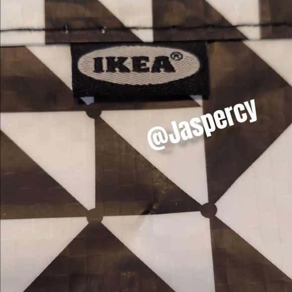 IKEA - KNALLA Two (2) Reusable Tote Bags Black & White Geometric Storag… - Picture 5 of 11